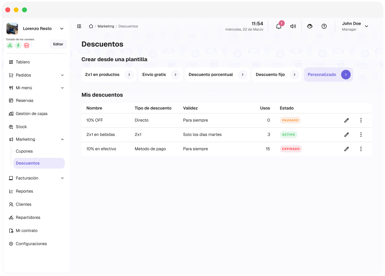 Módulo de Descuentos